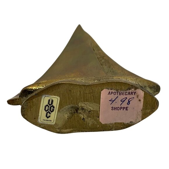 Gorgeous Vintage Brass Sailboat Desk Paperweight Nautical Sailing Taiwan MCM - Picture 8 of 9